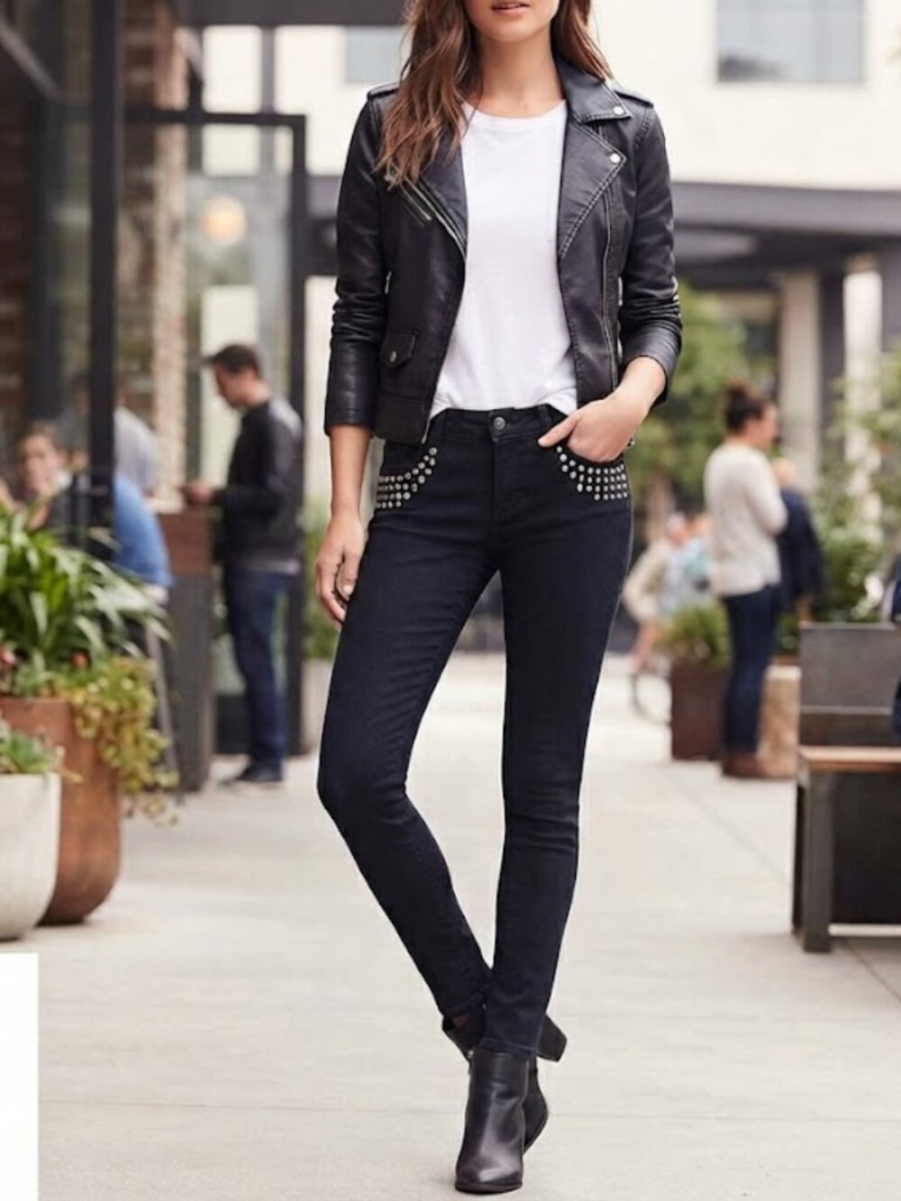 Forever 21 Embellished Studded Skinny Jeans Sz 25